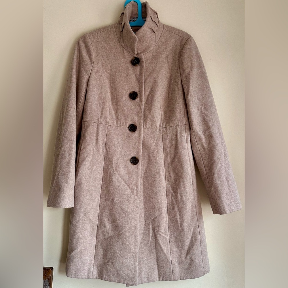 J. Crew Uptown Wool Coat Beige Size 4 GUC